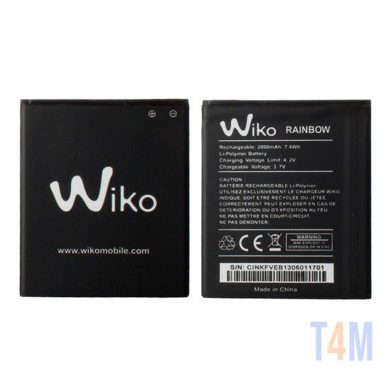 BATERIA WIKO RAINBOW LITE, RAINBOW JAM, FREDDY, CINK FIVE , BLOOM, STAIRWAY, DARKNIGHT BULK